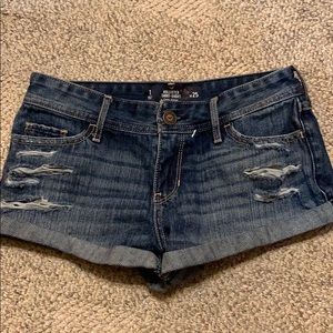 Hollister Destroyed Medium Wash Jean Shorts